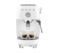 MACCHINA DA CAFFÈ ESPRESSO MANUALE SMEG ECF03, Compatibile con Caffè macinato, Pressione pompa 15 bar, Potenza 1650 W, Serbatoio acqua 1,4 l, Disattivazione automatica, Bianco, Argento