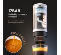 Macchina da Caffè Espresso Portatile 3-in-1 con Cassetto Doppio, Compatibile con