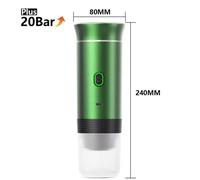 Macchina da Caffè Espresso Portatile Elettrica Wireless 3 in 1 Verde da viaggio
