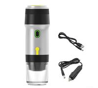 Macchina da caffè Expresso, macchina da caffè elettrica portatile, con USB, compatibile per esterni, auto, casa, espresso italiano (argento B)