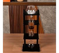 Macchina da caffè freddo, torre gocciolante per infusione fredda, caffettiera in vetro da 1000 ml, con supporto in legno, gocciolatore a velocità regolabile, gocciolatore a mano, produce 6-8 tazze