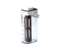 Macchina da caffè ghiacciata a freddo con chiusura ermetica a tenuta stagna per coperchio a prova di perdite, per campeggio, viaggi, brocca compatta in plastica, 12,5 x 8,6 x 25,7 cm (bianco)