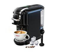 Macchina da caffè Hibrew H2B, macchina da caffè multi-capsula 5 in 1, macchina caffè espresso, compatibile con cialde DG/Nes/K-cup/ESE/caffè macinato, arresto automatico, espresso perfetto, nero