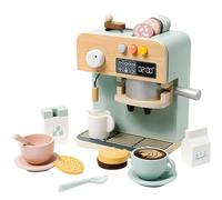 Macchina da caffè in legno per bambini - Macchina da caffè Montessori Barista con tazze, latte e biscotti - Set di giocattoli da cucina per bambini e bambine dai 3 ai 5 ai 6 anni
