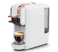 Macchina Da Caffè, Macchina Espresso A Capsule Completamente Automatica Per Uso Domestico, 4 in 1, 19 Bar, Doppia Modalità Caldo E Freddo, Spegnimento Automatico (Bianco)