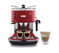 Macchina da Caffè Manuale Espresso e Cappuccino DE'LONGHI ICONA ECO311.R, Compatibile con Macinato o Cialde E.S.E., Spegnimento Automatico, Serbatoio Estraibile 1.4L, Potenza 1100W, Rosso