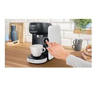 Bosch Tassimo finesse friendly Capsule Macchina TAS164E, 70 Bevande, Caffè più intenso sulla pressione della testa, Spegnimento automatico, sostenibile, perfettamente dosato, 1400 W, bianco/nero
