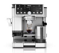 Ninja Luxe Pro Macchina Caffè 3 in 1, Macchina Latte, Cappuccino, Caffè Freddo, Espresso con Macinacaffè Integrato, Montalatte, Facile da usare, 5 Programmi Automatici Schiuma, Argento, ES701EU