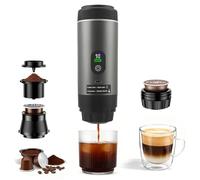 Macchina da caffè portatile, 3 in 1, a batteria, con autoriscaldamento elettrico tramite USB - C, compatibile con capsule e caffè macinato, mini macchina per espresso per campeggio, auto, viaggi