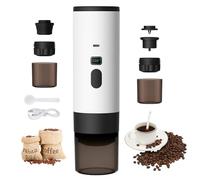 Macchina da Caffè Portatile 3 in 1, Caffettiera Portatile 72W, Caffettiera Espresso Ricaricabile 12V, Caffettiera Espresso USB a Capsule, Serbatoio Acqua 90ml, per Ufficio, Campeggio, Auto, Viaggio