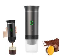 Macchina da caffè portatile 3 in 1, cialde elettriche, autoriscaldanti, 50 volte con una carica, 4-6 minuti autoriscaldante, caffè macinato, per campeggio, viaggi, ufficio, casa
