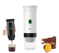 Macchina da caffè portatile 3 in 1, cialde elettriche, autoriscaldanti, 50 volte con una carica, 4-6 minuti autoriscaldante, caffè macinato, per campeggio, viaggi, ufficio, casa
