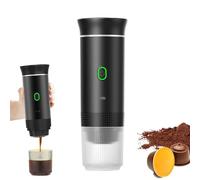 Macchina da caffè portatile 3 in 1, cialde elettriche, autoriscaldanti, 50 volte con una carica, 4-6 minuti autoriscaldante, caffè macinato, per campeggio, viaggi, ufficio, casa