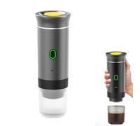 Macchina da Caffè Portatile da Viaggio, Caffettiera per Espresso Ricaricabile 12V con Custodia per Campeggio e Auto, Riscaldamento Rapido, Compatibile con Capsule K-Cup e Caffè Macinato, per Viaggi