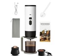 Macchina da Caffè Portatile, Macchina per Caffè Espresso Elettrica 15 bar 2 in 1 Macchina da Caffè da Campeggio Compatibile con Caffè Macinato e Capsule di Caffè per Escursioni, Ufficio e Camper