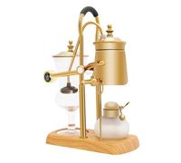 Macchina da caffè, sifone da 400 ml, con supporto in acciaio inox, vintage, sifone in oro, per cucine e caffè, design in vetro
