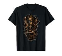 Macchina da caffè Steampunk Officina Ingranaggi Illusione 3D Maglietta