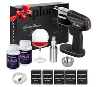 Macchina da cocktail con 5 pods, bolla commestibile, cocktail Bubble Smoke Gun, Whiskey Smoker Kit, perfetto per bar, feste e casa, ottimo regalo per padre e marito - nero