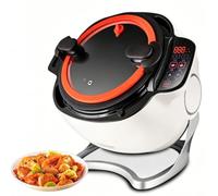 Macchina da Cucina Automatica Commerciale 2000W - Cuocitore Multi-funzione per Saltare In Padella da 6L con Pentola Girevole a 360°, Controllo della Velocità a 3 Livelli e Temperatura a 3 Livelli