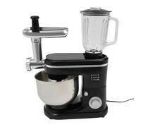 Macchina da cucina multifunzione da 1500 W, con tritacarne e frullatore da 1,5 l, con ciotola in acciaio inox da 6 l, 6 livelli di velocità e 1 livello di impulso per la preparazione di pasta, pizza e