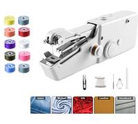 Macchina da cucire a mano con accessori - Macchina da cucire a mano leggera per principianti, facile da usare per pelle, tessuti, vestiti e tessuti per la casa (pacchetto iniziale universale)