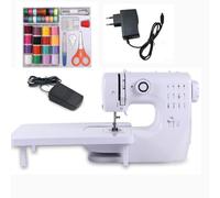 Macchina da cucire con tavolo scorrevole, mini macchina da cucire, macchina da cucire elettrica portatile, macchina da cucire a 12 punti con luce a LED, set di accessori da cucito, ideale per vestiti
