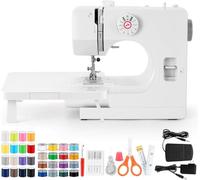 Macchina da cucire meccanica per principianti e principianti, 12 programmi, braccio libero, luce per cucire e piede elettrico con pedale e set da cucito - (ultima versione liscia)