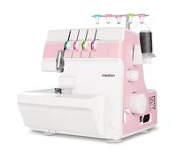MEDION Macchina per cucire SO90 (elettrica, 90 watt, luce LED, taglio a una passata, numerosi accessori, MD19169) rosa