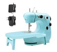 Macchina da cucire per bambini, mini macchina da cucire per bambini con tavolo allungabile, doppia velocità, per macchina da cucire portatile, regalo per bambini, blu scuro