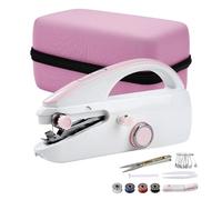 Macchina da cucire portatile con kit di accessori, macchina da cucire piccola a doppio filo per bambini, macchina da cucire compatta con custodia in EVA rosa, 61 x 30 x 43 cm