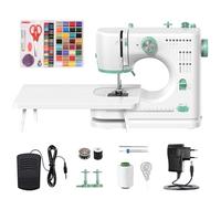 Macchina da Cucire Portatile con tavolo di estensione, Macchina Da Cucire Professionale, Macchina da cucire portatile con 16 programmi di cucito, 64 bobine di colore, Cucitura Automatica (A)