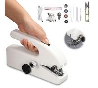 Macchina da Cucire Portatile, Elettrica a 2 Velocità, Mini Macchina da Cucire a Mano, Mini Cucitrice per Tessuti Portatile con Accessori da Cucito per Tessuti, Abbigliamento, Principianti, Fai Da Te