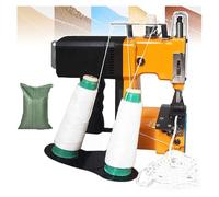 Macchina da Cucire Portatile Elettrica a Doppio ，Macchina da Cucire Professionale Portatile a Doppio Filo, per chiusura sacchetti per sacchi/tessuti/riso/carta