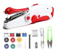 Macchina da Cucire Portatile, Mini Elettrica Handheld Sewing Machine, Elettrica a 2 Velocità, Facile da Usare, Cucitura Rapida, Compatta e Leggera, per Vestiti, Tende in Tessuto, Fai da te