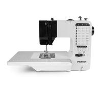 PRIXTON Macchina da cucire P125, 38 punti diversi, 2 velocità, tavolo espandibile, cassetto per accessori, lampada e pedale inclusi