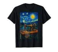 Macchina da Cucire sotto la Notte Stellata Art Design Abbigliamento Maglietta
