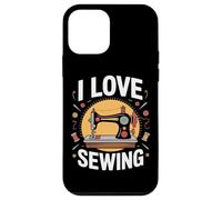 Macchina da cucire vintage con scritta "I Love Sewing Fun" Custodia per iPhone 12 mini