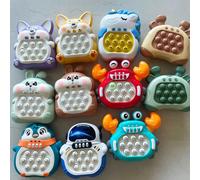 Macchina da gioco rapida carina con criceto, dinosauro, cervo, più livelli di gioco, con luci, console di gioco portatile, macchina per puzzle rapidi, giocattolo a pressione a bolle, macchina da gioco