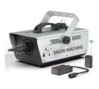 Macchina da neve da 1000 W con telecomando wireless e controllo cablato serbatoio da 1 litro per Natale, matrimoni, fotografie, feste, teatro, parate, DJ