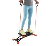 Macchina da sci indoor - Attrezzo da sci per la casa con fasce di resistenza | Dispositivo di sci simulato per allenamento completo | Base antiscivolo e display calorie | Senza montaggio (nero