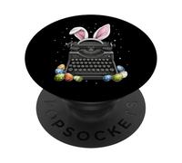 Macchina da scrivere Autore Scrittore Scrittore Vintage Uova Orecchie da Coniglio PopSockets PopGrip Adesivo