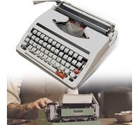 Macchina da scrivere manuale classica portatile retrò, macchina per elaborare testi in inglese vintage, con doppio nastro e custodia per il trasporto