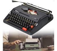 Macchina da scrivere manuale classica portatile retrò, macchina per elaborare testi in inglese vintage, con doppio nastro e custodia per il trasporto