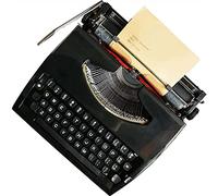 Macchina da scrivere manuale d'epoca - Macchina da scrivere portatile in latta per una scrittura chiara, con nastro d'inchiostro incluso | Macchina da scrivere meccanica retrò con custodia per lette