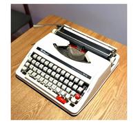 Macchina da scrivere manuale inglese vecchio stile, macchina da scrivere per elaborazione testi, vintage, portatile e facile da usare, doppia bobina nastro nero rosso