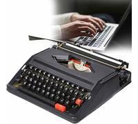 Macchina da scrivere manuale portatile d'epoca, macchina da scrivere manuale classica retrò vecchio stile, vintage per un flusso nostalgico, arredamento per macchina da scrivere per l'ufficio(Black)