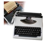Macchina da scrivere manuale tradizionale portatile, vintage, nastro rosso e nero, non richiede alimentazione, per appunti, scrittura, scrittori letterari, bianco