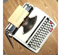 Macchina da scrivere manuale vintage portatile con custodia e 2 nastri | Macchina da scrivere manuale retrò con finitura anticata, custodia per il trasporto e 2 nastri per scrittori (beige)