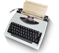Macchina da scrivere manuale vintage retrò portatile vecchio stile | Macchina da scrivere manuale retrò con custodia e 2 nastri, portatile, non necessita di alimentazione (D)