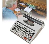 Macchina da scrivere retrò, macchina da scrivere meccanica inglese, macchina da scrivere manuale portatile tradizionale vecchio stile, macchine da scrivere antiche con finitura vintage per appunti,